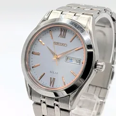 SEIKO V158-0BA0 Watch Men's Solar Round Gold Silver Combi Day-Date Vintage Working セイコー 時計  電波ソーラー ラウンド ゴールド シルバー コンビ デイデイト 稼働品
