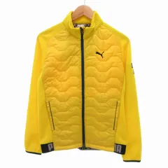 プーマ PUMA タグ付き ハイブリッドニットジャケット 中綿ブルゾン 切替 キルティング ロゴ 刺繍 M 黄 イエロー 923916 /HO● 0128