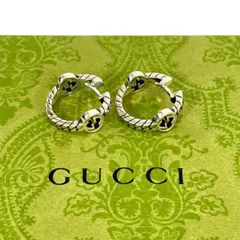 【人気】GUCCI グッチ インターロッキング フープ ピアス SV925 Ag925 スターリングシルバー 銀色 保存箱 保存袋 冊子付 メンズ レディース アクセサリー ジュエリー