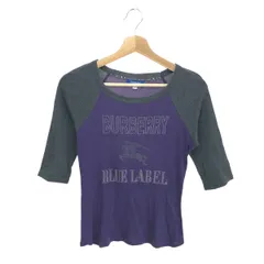 BURBERRY BLUE LABEL バーバリーブルーレーベル 7部袖ラグランカットソー サイズ:38 スタッズロゴ/Y2K    グレー/パープル レディース / 241007002407