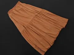 BABYLONE バビロン ギャザー ロング スカート size36/茶 ■■ レディース