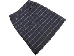 NEWYORKER ニューヨーカー チェック Aライン 台形 スカート size13/紺 ◇■ レディース
