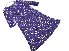 Talbots タルボット 総柄 ニット ワンピース sizeM/黒ｘ紺ｘピンク ◇■ レディース