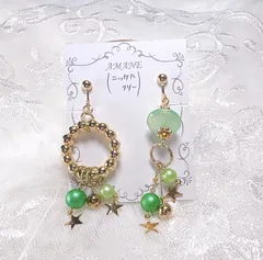 【No.24】クリスマス 緑 イヤリング ニッケルフリー