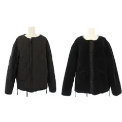 タイオン TAION ミリタリー リバーシブル クルーネック ダウンジャケット ノーカラー アウター M 黒 R104BML-1 /TK