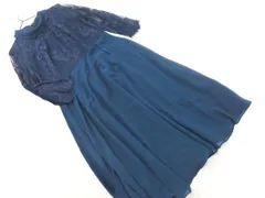 アサクラ シフォン レース 切替 結婚式二次会 ドレス ワンピース size38/青緑 ■■ レディース