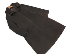 ef-de エフデ アンゴラ混 ファー 付き ステンカラー コート size9/茶 ◇■ レディース