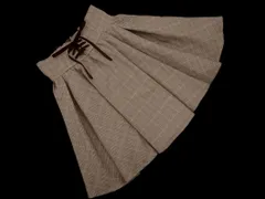 INGNI イング レースアップ チェック フレア スカート sizeF/茶 ■■ レディース