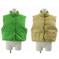 ケイビーエフ KBF アーバンリサーチ リバーシブルグリーンダウンベスト 中綿 F 緑 ベージュ KB27-27L070 /NQ