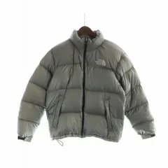 ザノースフェイス THE NORTH FACE ヌプシ ダウンジャケット 長袖 ロゴ ジップアップ スタンドカラー フード M グレー ■GY12 /MQ