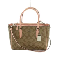 コーチ COACH 2WAYバッグ ハンドバッグ ショルダーバッグ レザー シグネチャー柄 ベージュ ピンク F67027 /MI ■OS