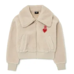 MLB レディース ハート クロップド フリース アイボリー