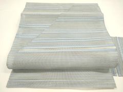 新品 未使用】⑭ 本手織 絽名古屋帯 玉すだれ杢 未仕立て品 正絹 