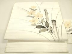 紗絽 手描き染 疋田柳と千鳥 単衣 盛夏 名古屋帯 正絹 お仕立て上り