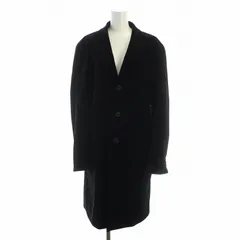 バーバリーブラックレーベル BURBERRY BLACK LABEL チェスターコート ロング 長袖 シングル 総裏地 ロゴ ベロア 裏地 総柄 L 黒 ブラック ■GY18 /MQのサムネイル