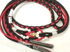 平和屋着物●和装小物　帯締め　振袖用　飾り付き　パール　ラインストーン　長尺　正絹　逸品　未使用　DAAW8375zzz