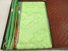 平和屋着物●和装小物　帯締め・帯揚げセット　振袖用　中抜き絞り　青海波　金糸　逸品　未使用　DAAW8410zzz