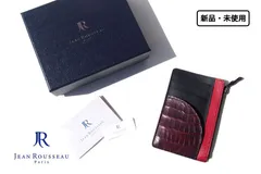 新品｜未使用｜ジャンルソー｜JEAN ROUSSEAU｜グレインレザー×アリゲーター×ゴートレザーフラグメントケース｜イージーウォレット｜レッド