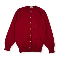 カシミヤ100% via di mezzo ヴィア ディ メッツァ デザインボタン ニット カーディガン M/レッド レディース
