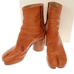Maison Margiela22 メゾン マルジェラ 19SS TABI 足袋 レザーアンクルヒールブーツ S58WU0260 ブラウン 36 1/2