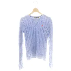 ポロ ラルフローレン POLO RALPH LAUREN ケーブルニット セーター 長袖 S ライトブルー /SY ■OS
