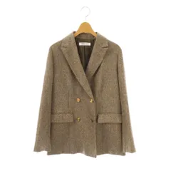 ナチュラルビューティーベーシック NATURAL BEAUTY BASIC ダブルブレストボクシージャケット テーラード M ブラウン /DF ■OS