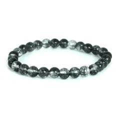 クォーツ（染め）ブラック 【丸玉】8mm 数珠 天然石 ブレスレット パワーストーン ブレス お守り 選べるサイズ