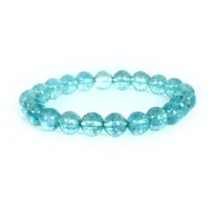 クォーツ（染め）ライトブルー 【丸玉】8mm 数珠 天然石 ブレスレット パワーストーン ブレス お守り 選べるサイズ
