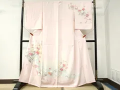 平和屋着物○京加賀友禅 百貫達雄 訪問着 枝花文 暈し染め 正絹 逸品