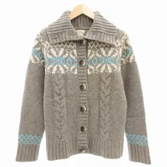 エルエルビーン L.L.BEAN カーディガン ケーブルニット ノルディック柄 長袖 M グレー /AE