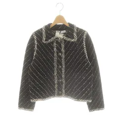 ザラ ZARA コントラスト ニット カーディガン ジャケット ラメ M ブラック ホワイト /ES ■OS ■SH
