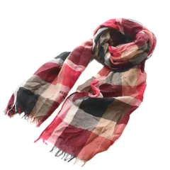 ブルーレーベルクレストブリッジ BLUE LABEL CRESTBRIDGE ストール マフラー チェック 赤 レッド黒 ブラック /SS ■OS