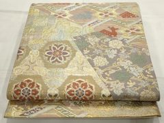 正絹 袋帯 六通 正倉院華文 唐花文 金糸 古典柄 約4.35m - メルカリ