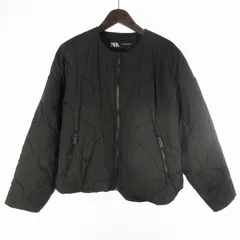 ザラ ZARA キルティングジャケット 中綿 ブルゾン ジップアップ 黒 ブラック XS/24 アウター