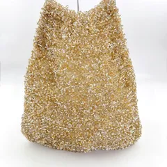 ANTEPRIMA アンテプリマ ワイヤー バッグ  ✨スパンコール ビーズ 入り✨ハンドバッグ トートバッグ 肩掛け シャンパン ゴールド美品