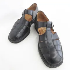 サルヴァトーレフェラガモ Salvatore Ferragamo グルカサンダル レザーシューズ ブラック 黒 6 2E ☆AA★ のサムネイル