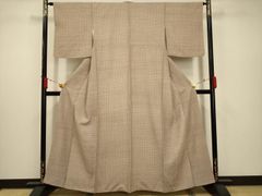 平和屋着物▽上質な色無地 単衣 若苗色 ワンポイント 鬼しぼ縮緬 正絹