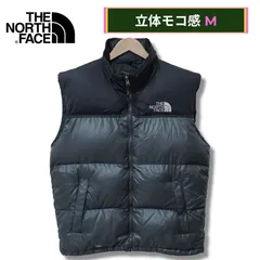 ノースフェイス THE NORTH FACE ダウン ベスト ヌプシ M ブラック×グレー ロゴ刺繍 700フィル ストリート オーバーサイズ Y2K 古着 Z240