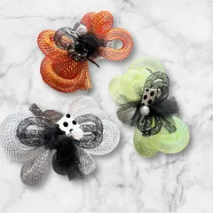 ぷっくり可愛い🩷チューブリボンポニーフック　３色カラーからお選びください　ヘアカフ　リボン　キラキラ　個性的　パーティヘア　成人式髪飾り　成人式前撮り　クリスマス髪飾り