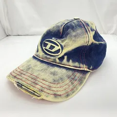 【中古】DIESEL DIESEL デニムダメージキャップ サイズ2 青[91][240091396328]