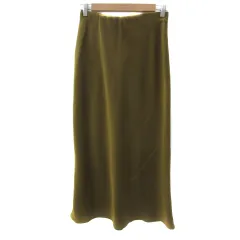 ザラ ZARA タイトスカート マキシ丈 ロング丈 無地 サテン XS カーキ /YS43