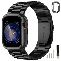 コンパチブル アップルウォッチ バンド ステンレス 男女兼用 コンパチブル apple watch バンド メンズ 保護ケース付き ビジネス交換ベルト iWatch Series10 Ultra2/Ultraに対応R11238