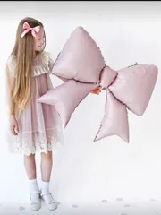 リボン型バルーン（色選べます）　誕生日飾り　バースデイパーティ　くすみピンク　くすみパープル　水色　クリーム