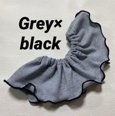 お試し価格】フリルスタイ メロウ グレー×茶 フリル つけ襟