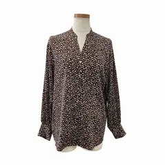 B&Y ユナイテッドアローズ BEAUTY&YOUTH ビューティー&ユース 近年 アニマルプリントスキッパーネックバンドカラーシャツ ブラウス 総柄 長袖 16111622083 F 茶 ブラウン 0719 