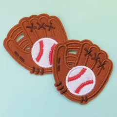 【2枚セット】野球 刺繍 アイロン ワッペン アップリケ ボール グローブ スポーツ 部活