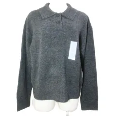 ジーユー GU タグ付き 25AW パフニットポロシャツ 251-357432 セーター 長袖 厚手 M ダークグレー /X