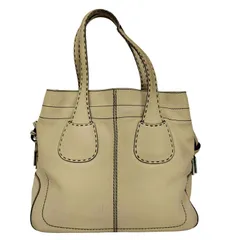 トッズ TOD’S ロゴ刻印 レザー ハンドバッグ レディース 表記無 