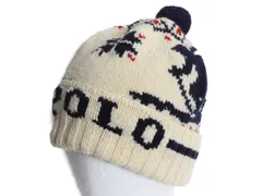 【お得なクーポン配布中!】 90s ポロ ラルフローレン ボンボン付き ニット キャップ フリーサイズ / オールド ウール 絵柄 ワッチ ビーニー バーズアイ ノルディック
