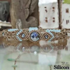 テラヘルツ!?99％高純度『シリコン』マクラメブレスレット《天然石／ハンドメイド》
